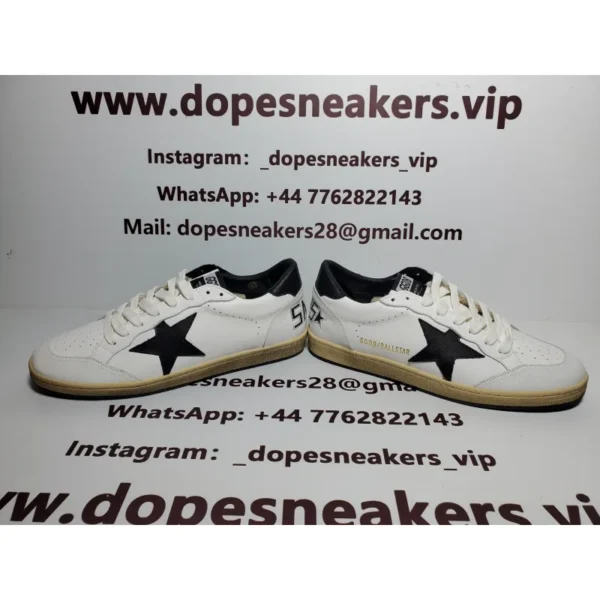 Golden Goose Superstar In White Nappa With Black Star